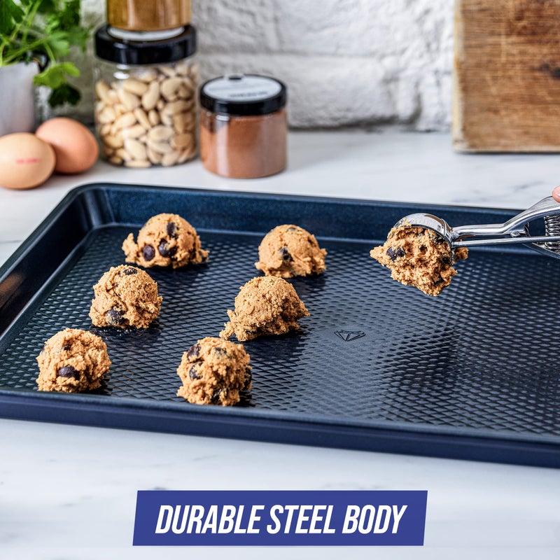 Blue Diamond Bakeware Diamond Infused Ceramic Nonstick, 18" x 13" Half Cookie Sheet Baking Pan, Dishwasher and Freezer Safe, PFAS-Free, Blue - Image 3